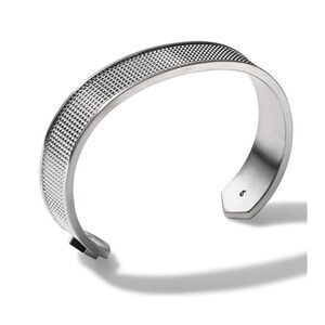 Bulova Precisionist Open‎ Cuff Bracelet, Knurled Texture Design, Silver, NWT